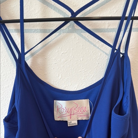 Vintage Y2K Rory Beca Forever 21 Blue High-Low Sundress with Tie Front - Picture 2 of 4